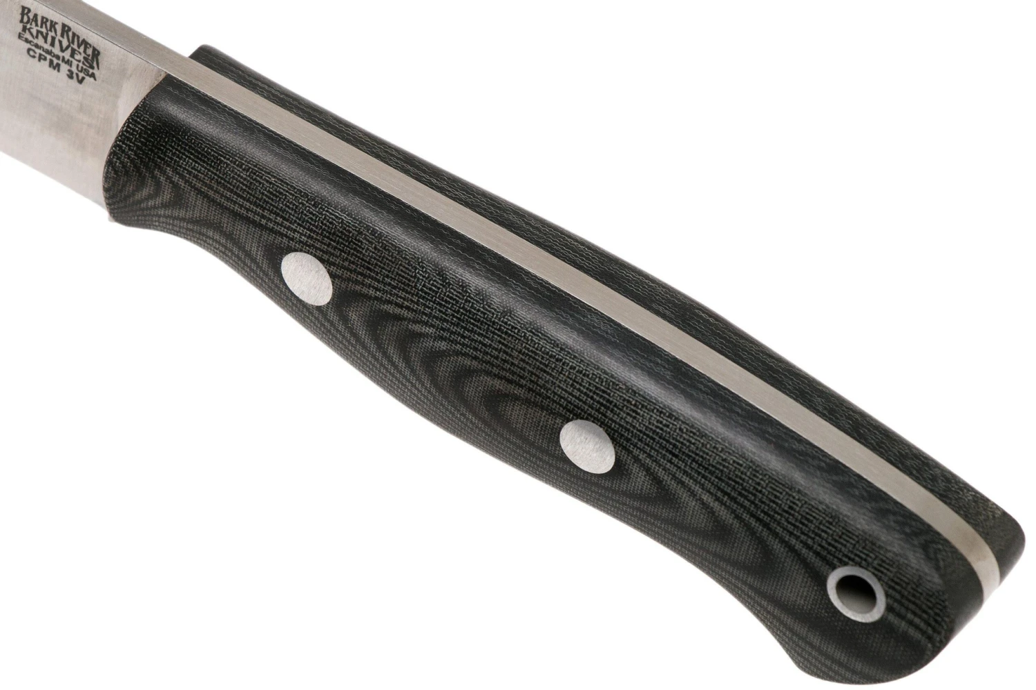 Bark River Mini Aurora CPM 3V, Black Linen Matte Micarta, Hollow Pins 7 Bark River Mini Aurora CPM 3V, Black Linen Matte Micarta, Hollow Pins – Image 5