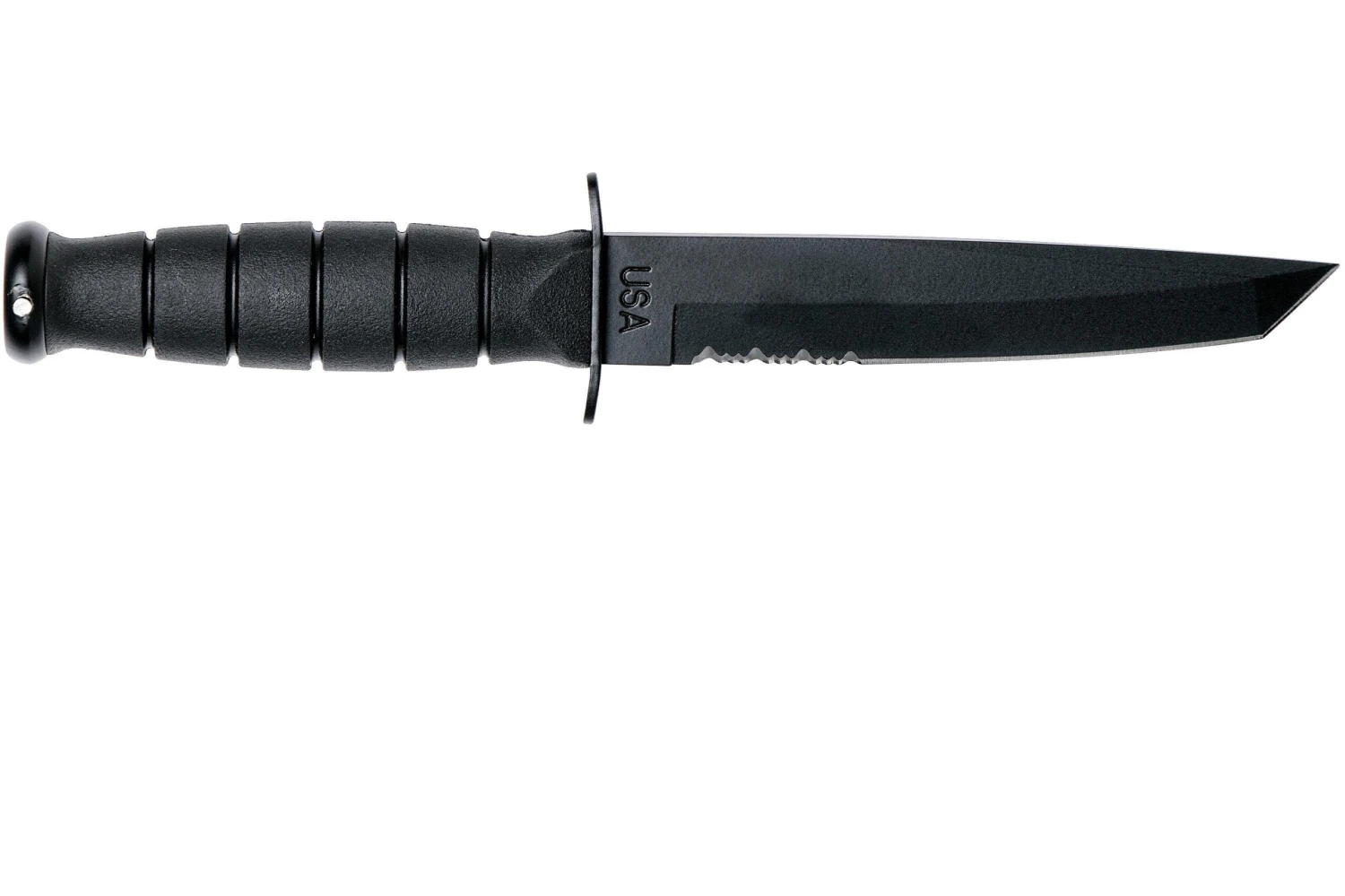 KA-BAR Short Tanto 1255 Partiellement Dentelé, étui En Cuir 4 KA-BAR Short Tanto 1255 Partiellement Dentelé, étui En Cuir – Image 2